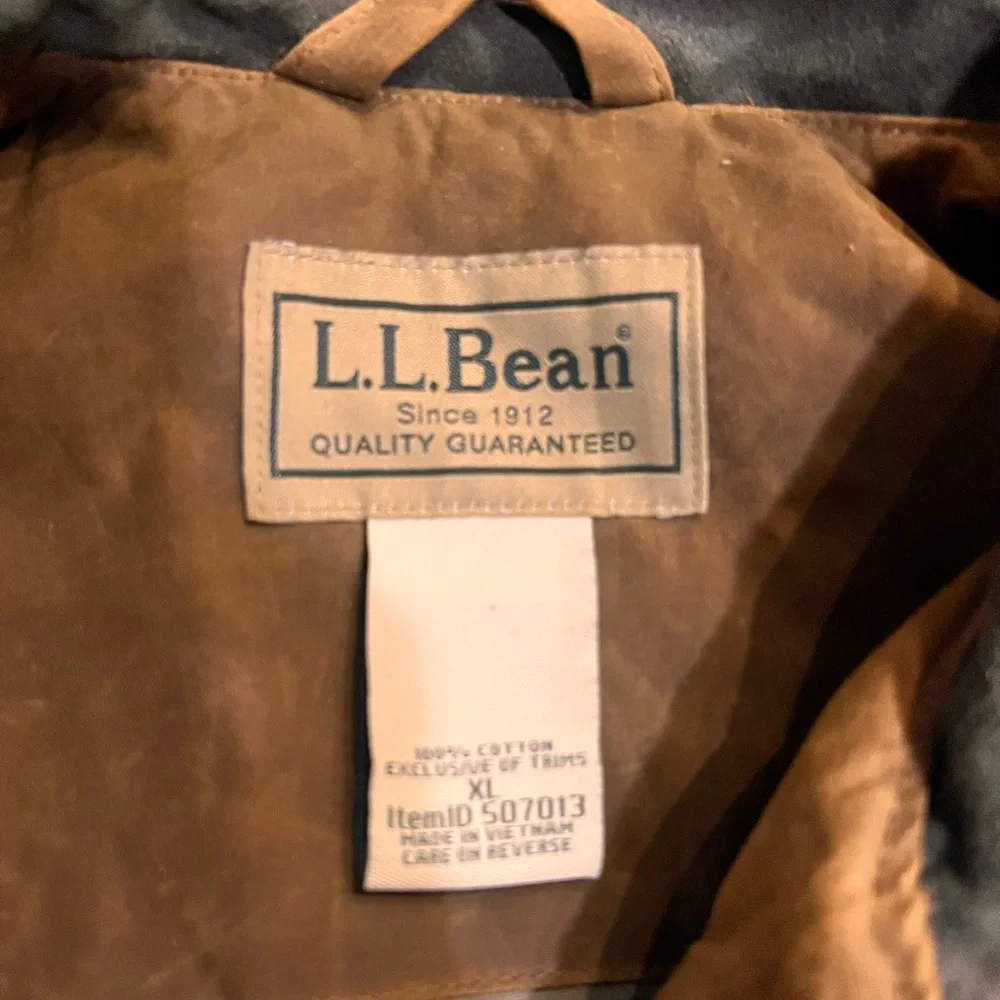 LL Bean Men's Double L Waxed-Cotton Upland Coat XL - Picture 3 of 10